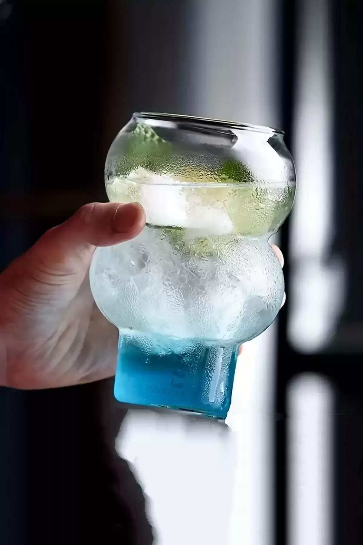 6lı Pipetli Dalgalı Külah Cam Bardak Seti Limonata Meşrubat Kokteyl Kahve Sunum Bardağı 400 ml.