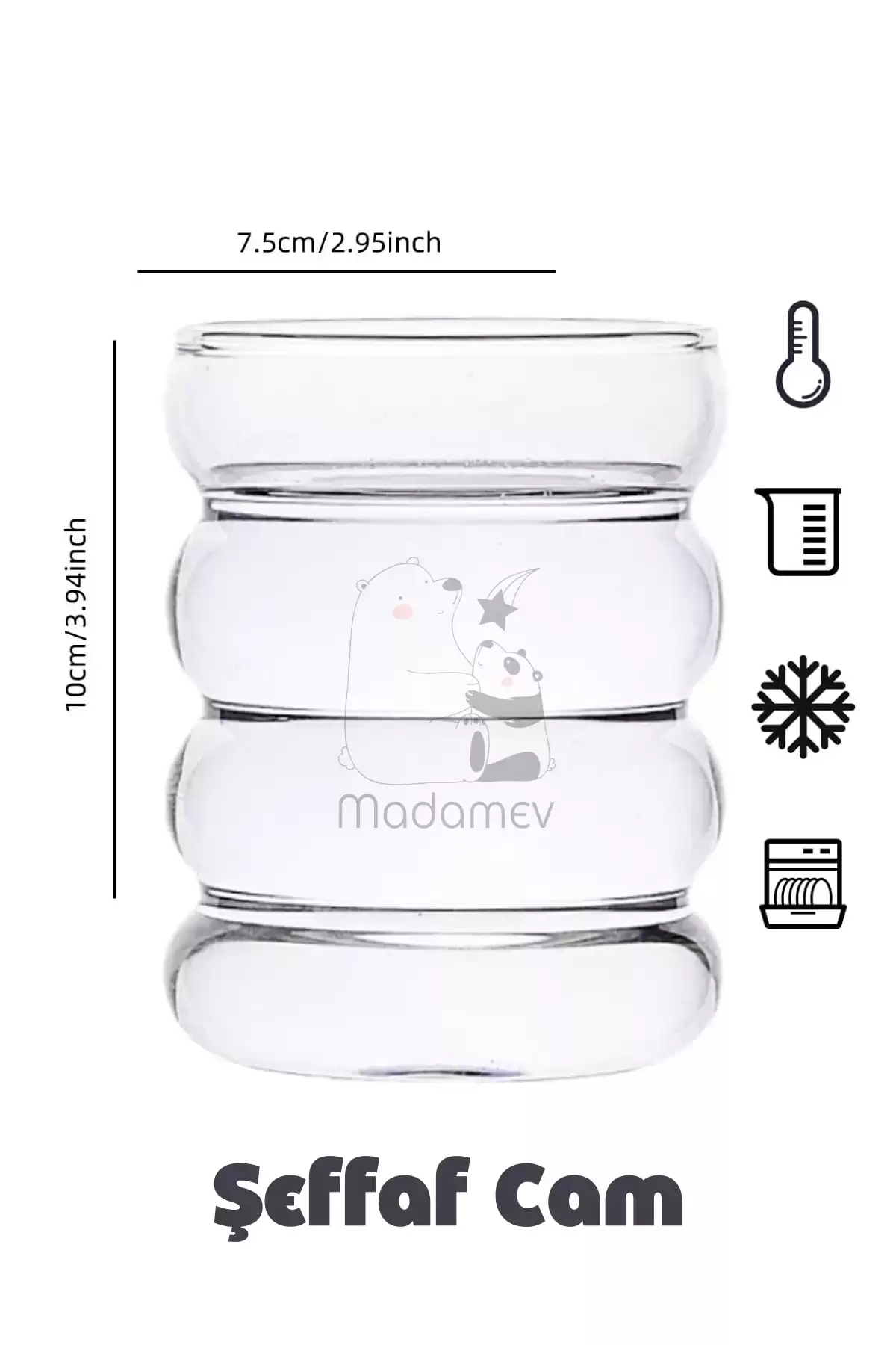 2li Halka Şekli Pipetli Kokteyl Cam Bardak Seti İskandinav Tarz Kahve Latte Sunum Bardağı 340 ml.