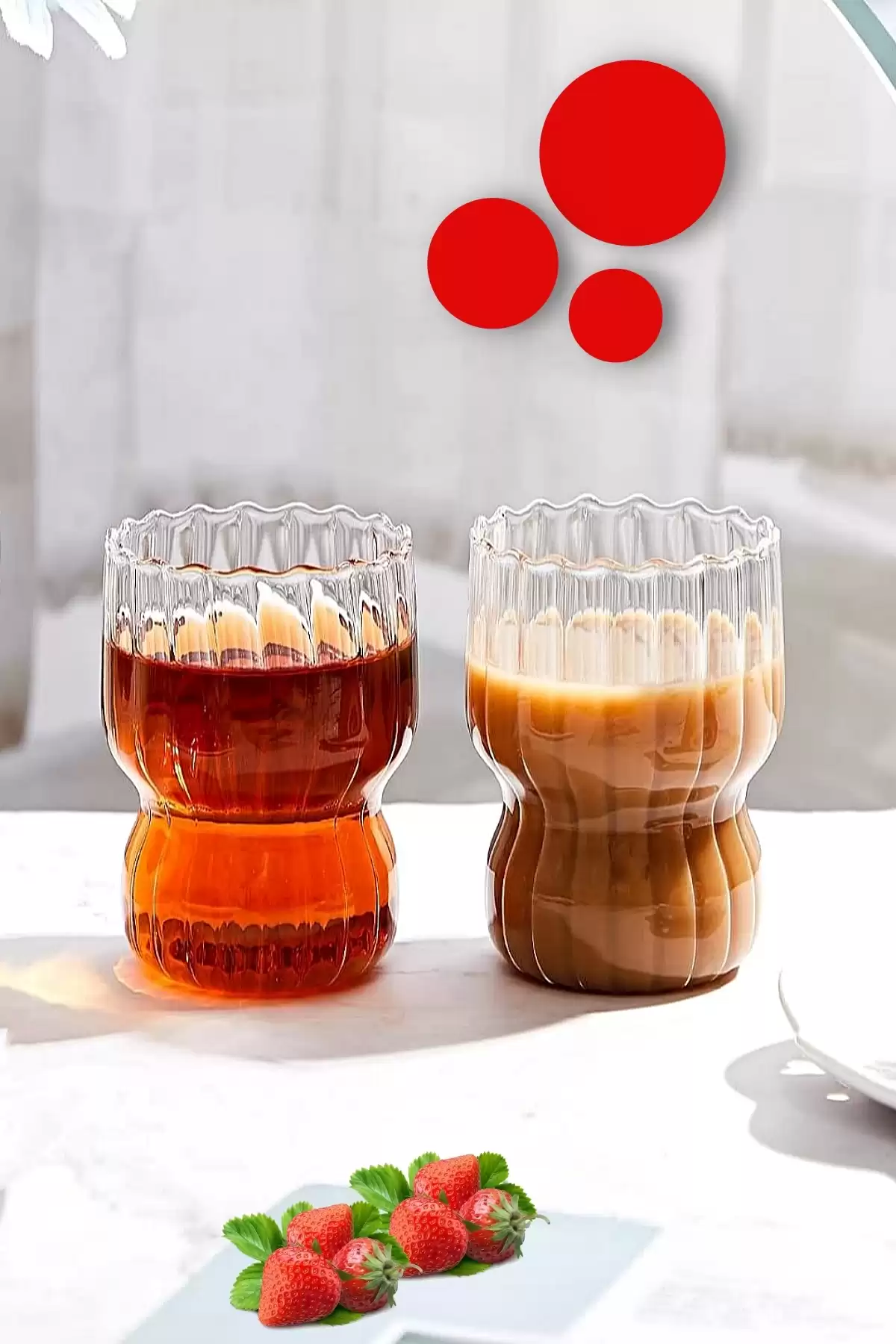 4lü İskandinav Midi Vintage Burgulu Tarz Bardak Kahve Sunum 380 ml. Isıya Dayanıklı Cam Bardağı