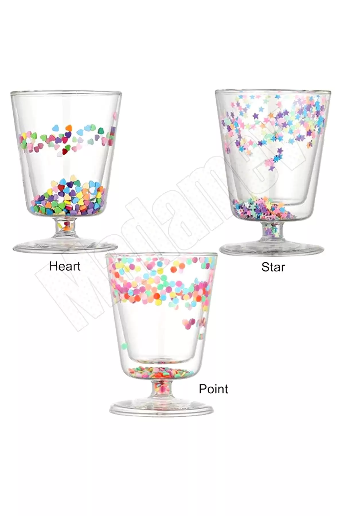 4lü Çift Cidarlı Yıldızlı Ayaklı Retro Bardak Magnolya Sunum Kasesi ve Pipetli Kahve Bardağı 350ml