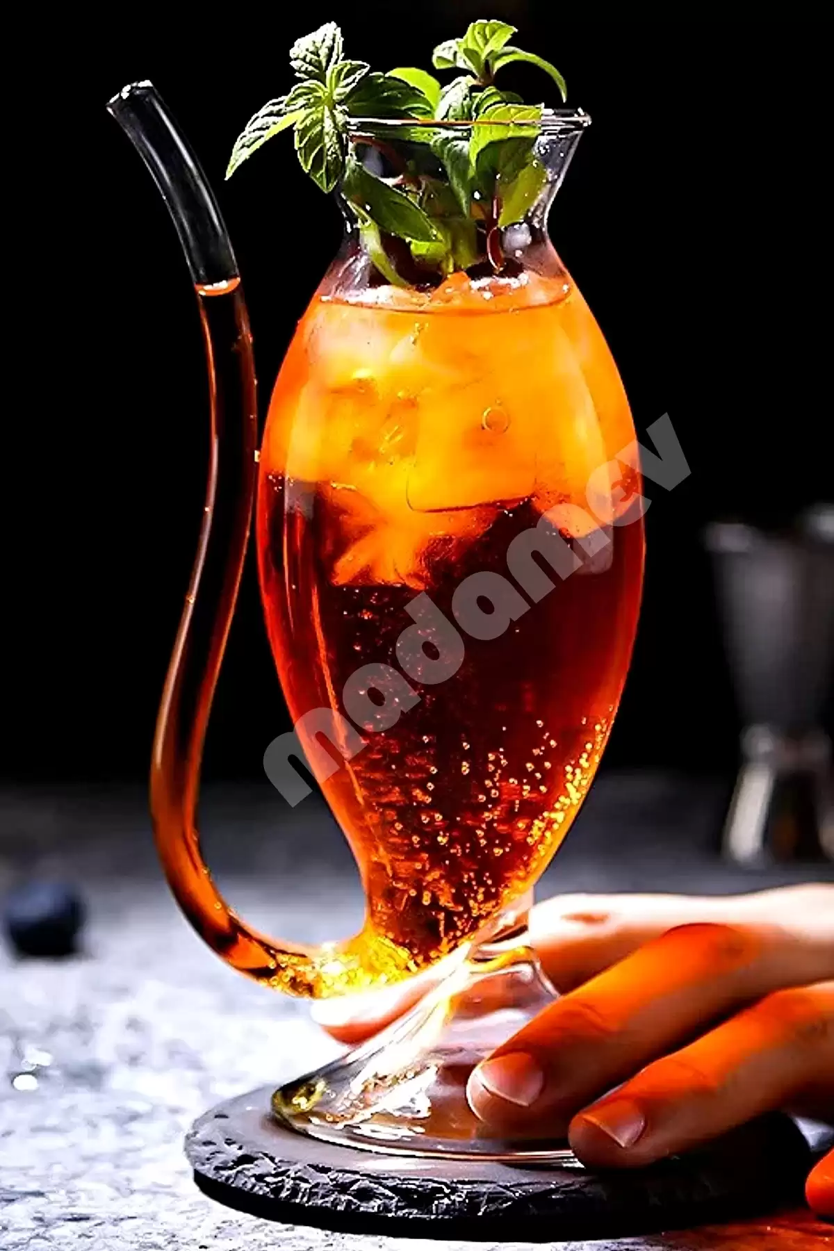 3lü Özel Parti Bardak Seti Spiral Cocktail Vampir Kokteyl Coupes Vaso Borosilikat Bardaklar