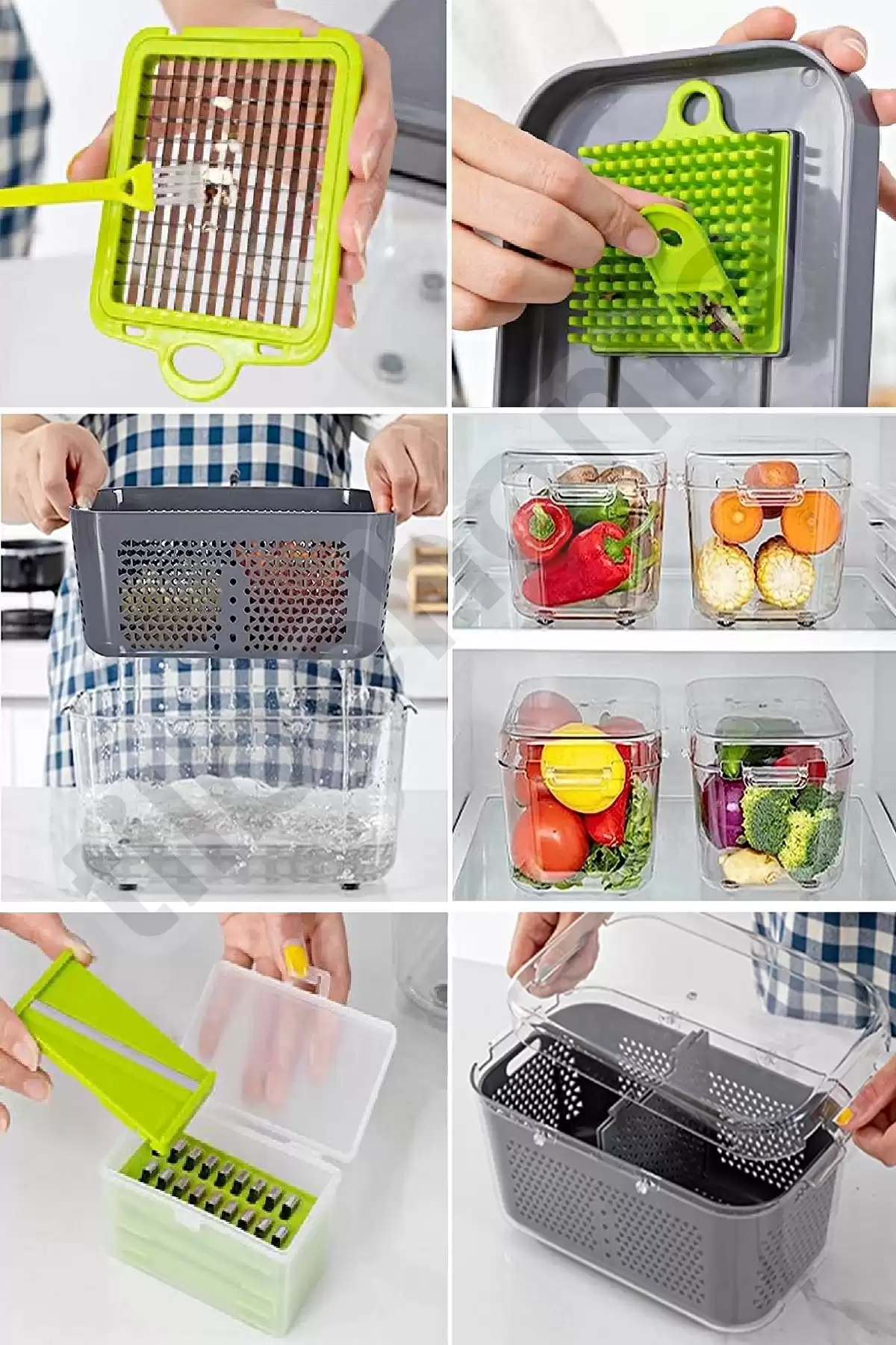 22 Parça Rende Seti Hazneli Sebze Patates Soyacak Dilimleyici Küp Doğrayıcı Kesici Cutter Slicer