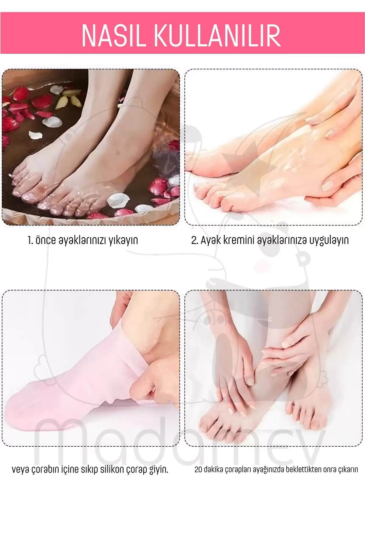 Silikon Ayak Bakım Çorabı Nemlendirici Jel Çorap Yumuşak Kadın Ayak Çatlak Önleyici Çorap