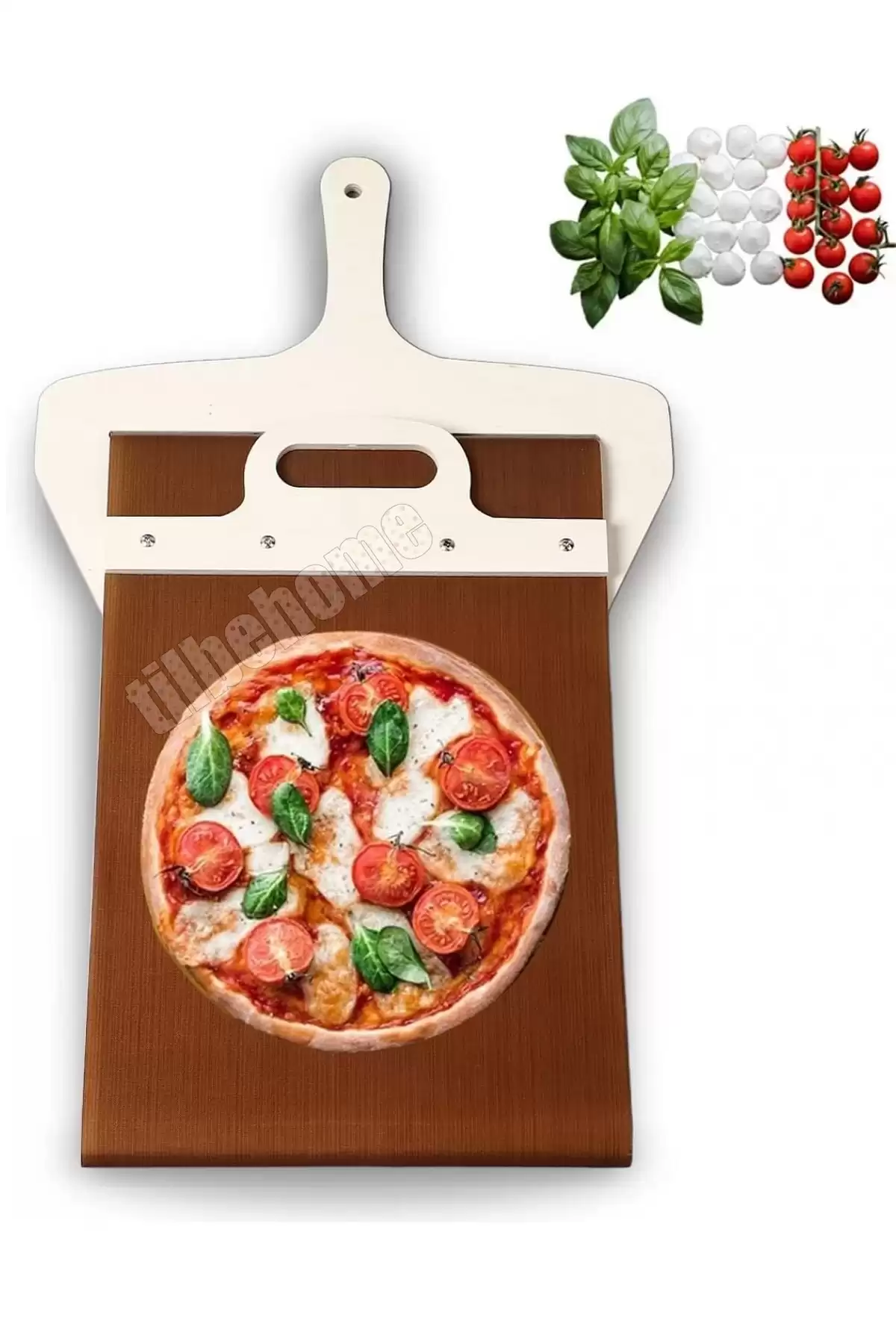 Büyük Boy Sürgülü Pizza Küreği Kaydırılabilir Ahşap Pasta Ekmek Fırın Pide Küreği Yapışmaz Kürek