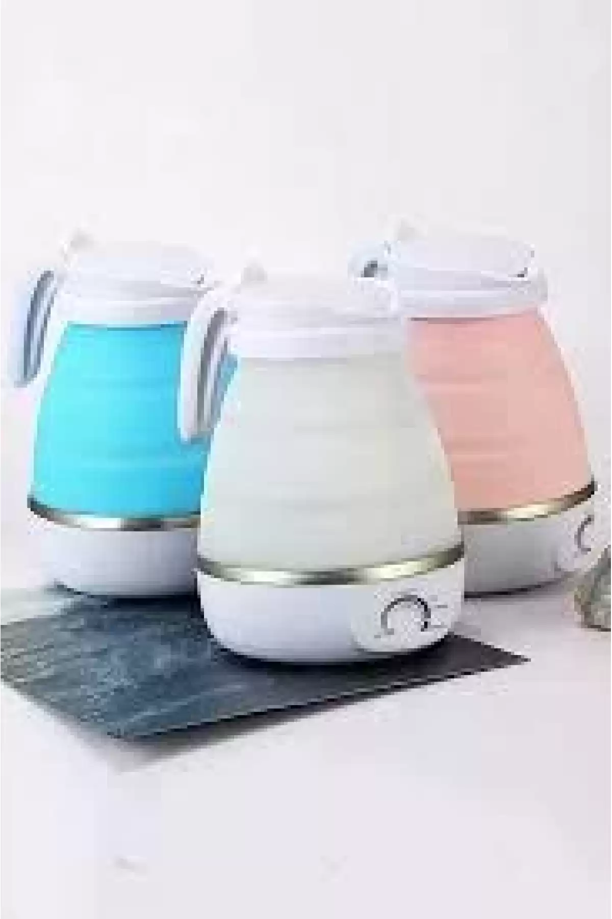 Silikon Katlanır Elektrikli Kahve Çay Su Isıtıcı Kettle Taşınabilir Seyahat Piknik Demlik 600ml.