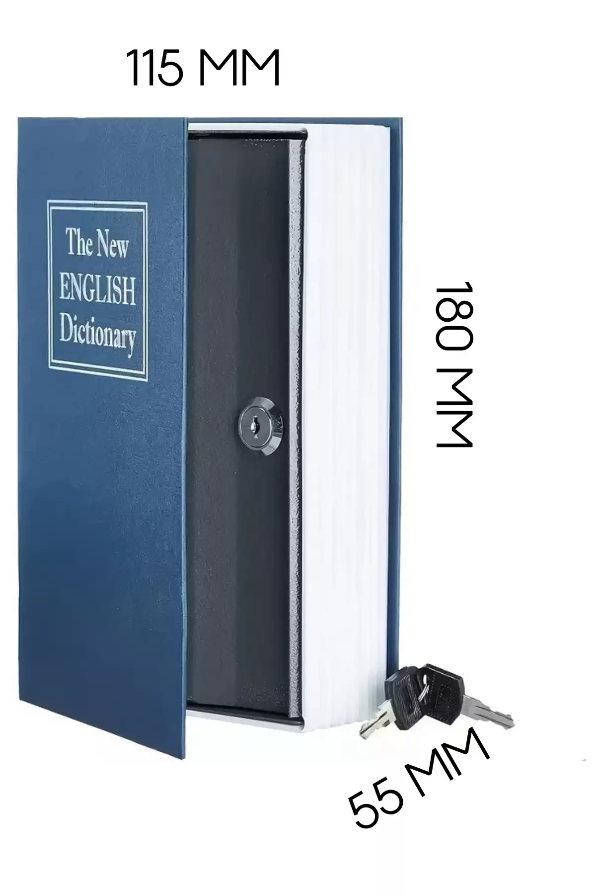 Büyük Boy Kitap Şeklinde Anahtarlı Gizli Kasa Para Altın Saklama Hırsız Kilitli Dekoratif Kumbara