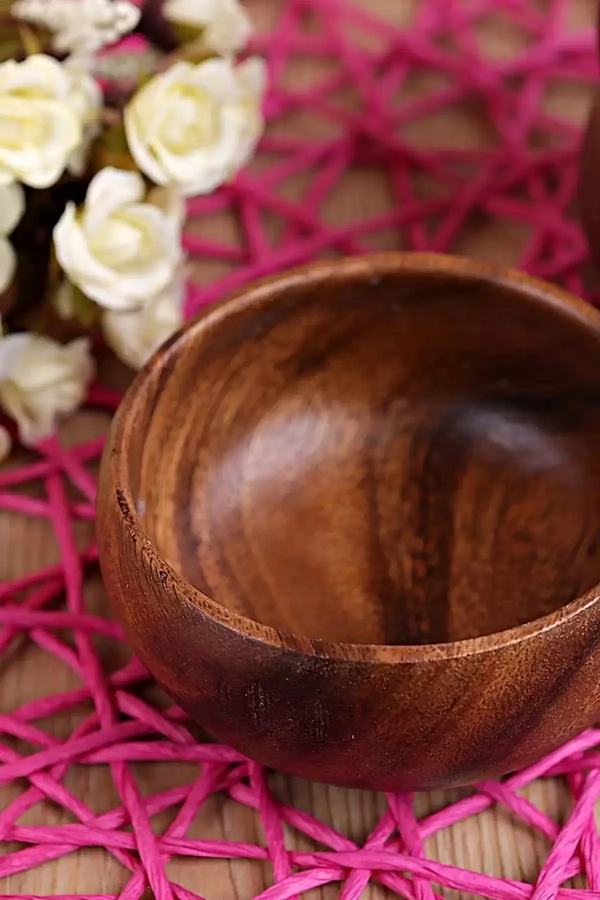 6lı Akasya Çerezlik Kuruyemiş Kase Natural Dekoratif Ahşap El Yapımı Sofra Sunum Kahvaltı Kase Seti