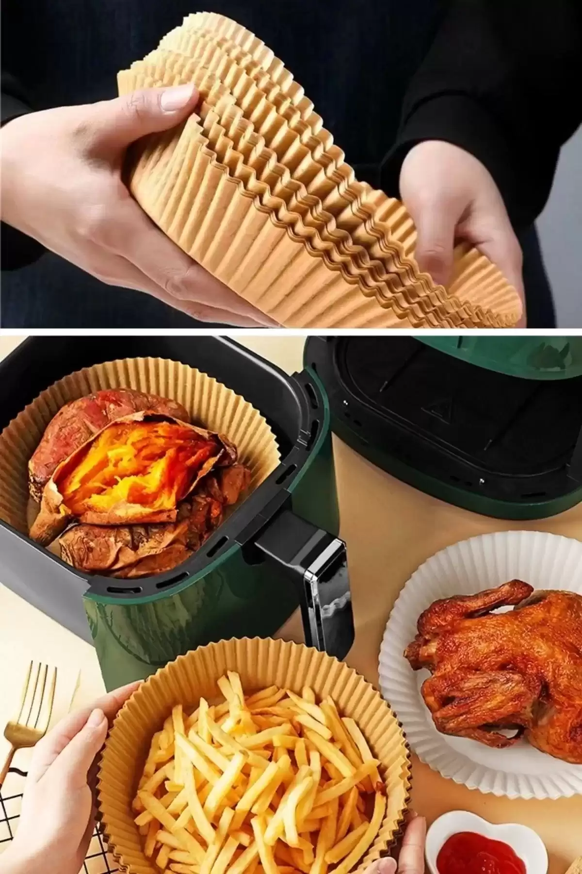 Airfryer Pişirme Kağıdı Hava Fritözü Yağ Geçirmez Kalıp Xiaomi Philips Tefal Kumtel Tüm Model