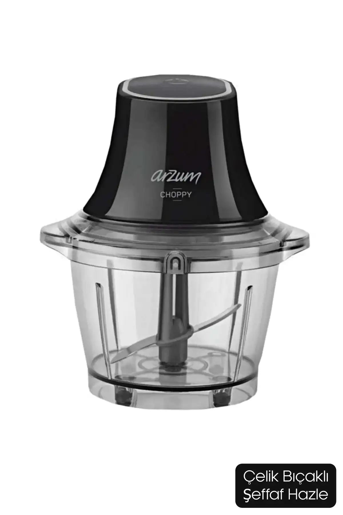 Arzum Ar1133 Choppy Pratik Mutfak Doğrayıcı 600 W 1 lt Şeffaf Hazne Kaydırmaz Taban Siyah Renkli