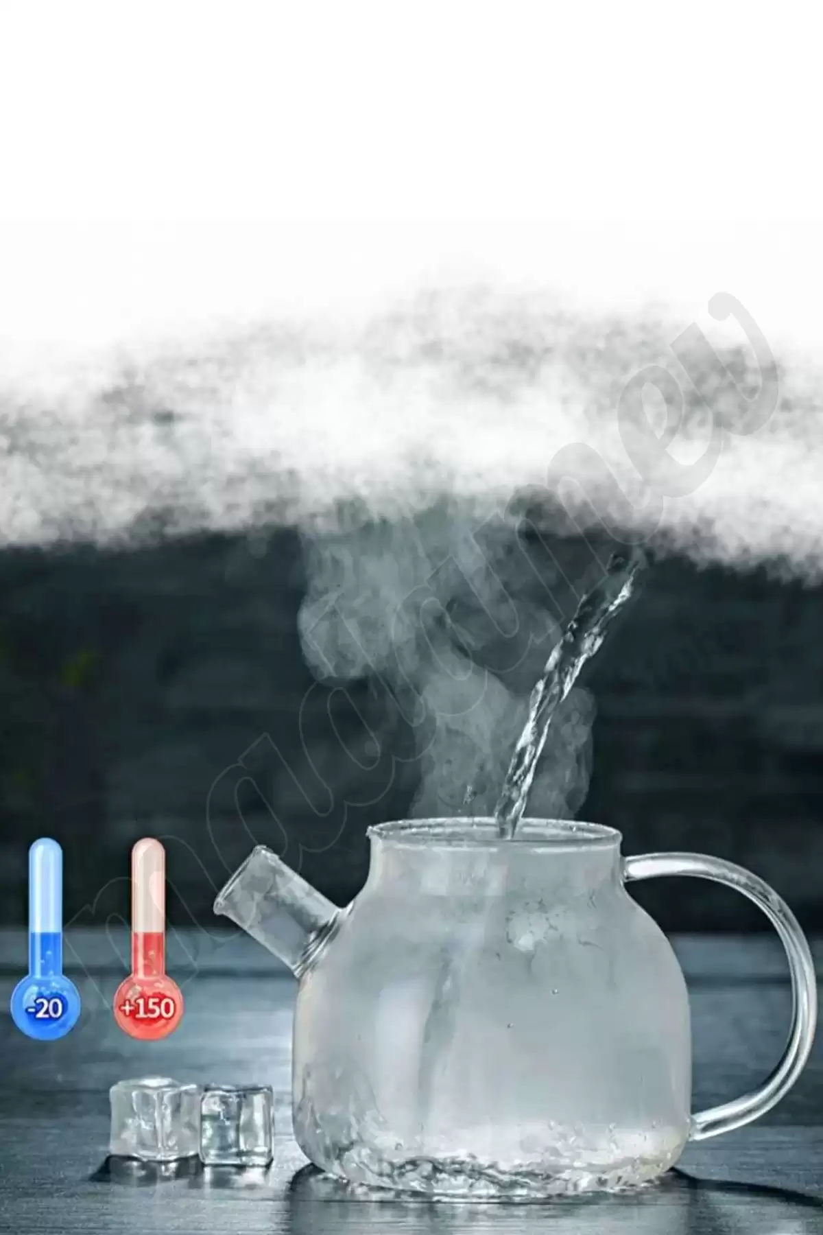 Bambu Kapaklı Limon Figürlü Demlik Borosilikat Cam Sürahi Çelik Süzgeçli Bitki Çayı Çaydanlık 1 lt.