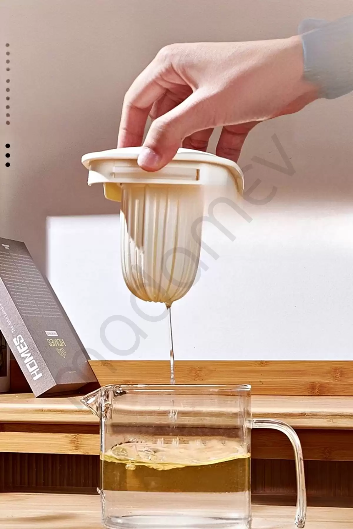 2li Isıya Dayanıklı Borosilikat Cam Demlik Çelik Filtreli Bitki Çayı Demliği & Kulplu Sürahi 850ml