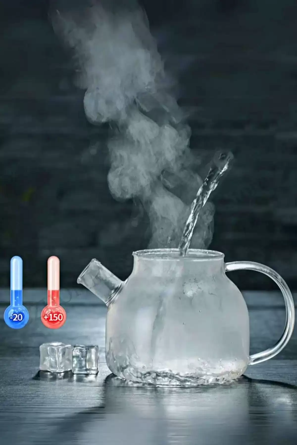 Bambu Kapaklı Isıya Dayanıklı 900 ml Çelik Süzgeçli Bitki Çayı Cam Demlik Borosilikat Sürahi
