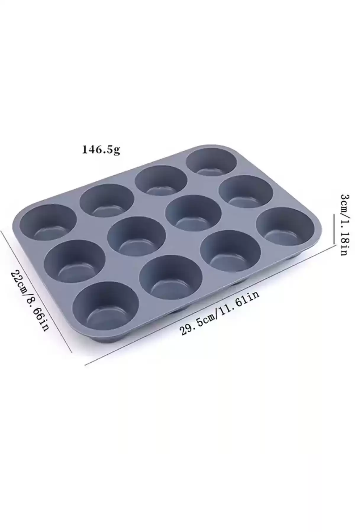 12li Silikon Muffin Kalıbı Kurabiye Tatlı Kalıbı Yapışmaz Gıdaya Uygun Pişirme Cupcake Kek Kapsülü