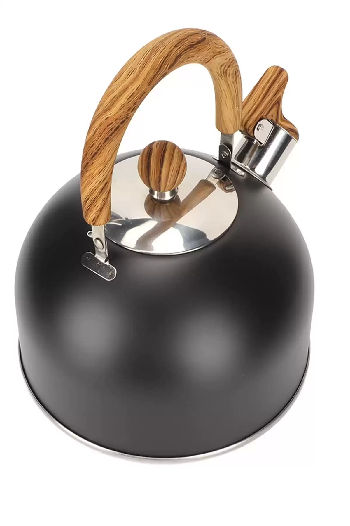 Düdüklü Çaydanlık Ahşap İskandinav Su Isıtıcı Islık Çalan Çaydanlık Kettle Demlik Çay Potu 2 Litre