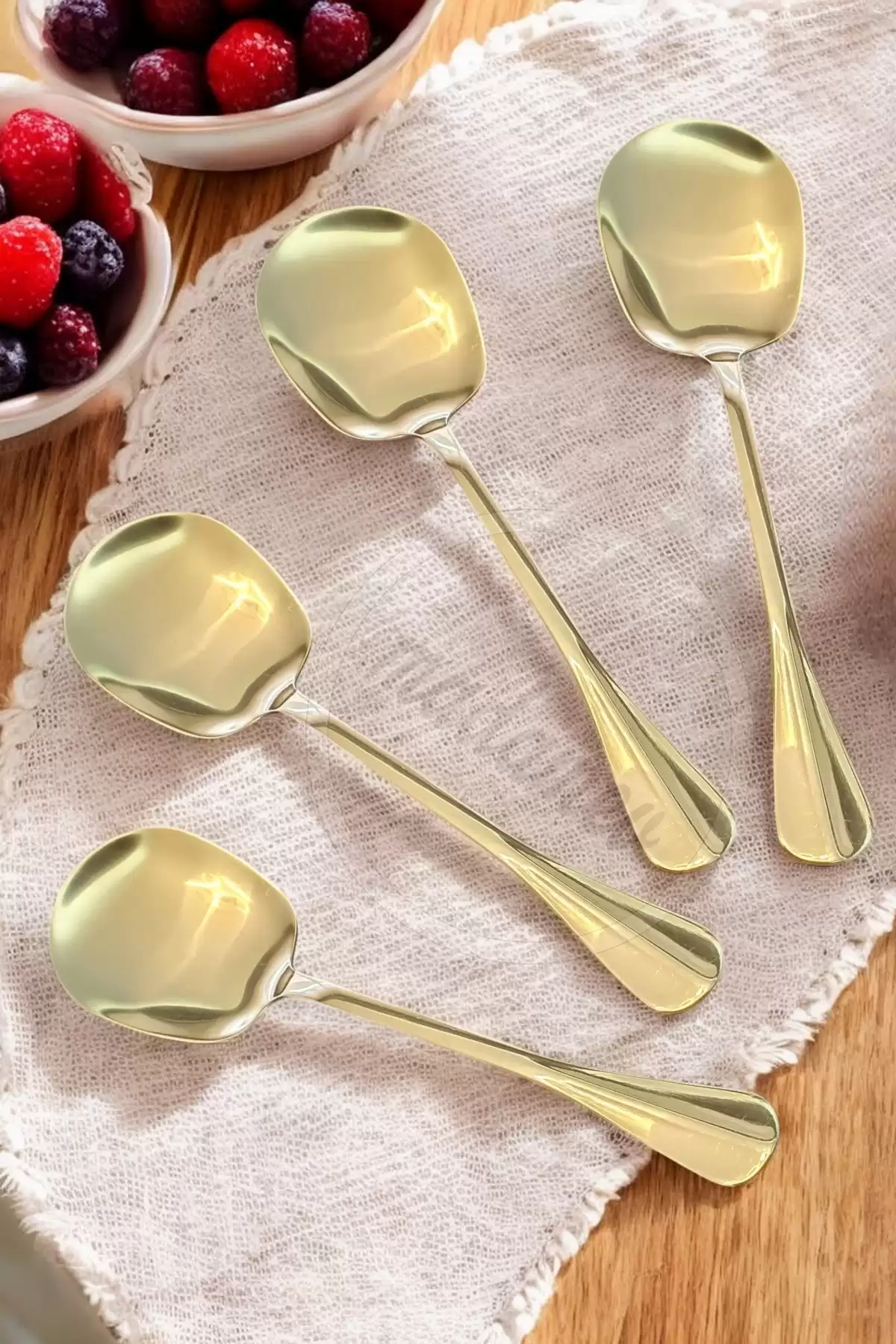 Gold Servis Kaşığı Paslanmaz Çelik Lüx Salata Börek Pasta Fırın Tavuk Patates Servis Kaşığı