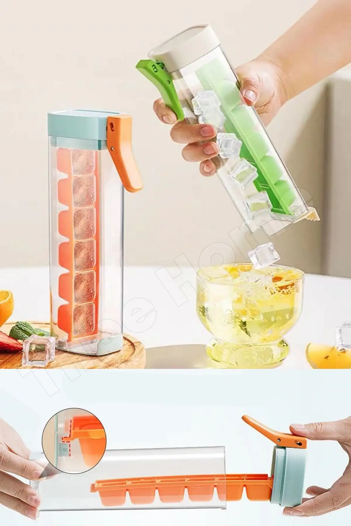 Basmalı 6 Bölmeli Kare Buz Kalıbı Taşınabilir Buz Küpü Kalıbı Kare Buzluk Kokteyl Buz Kalıbı