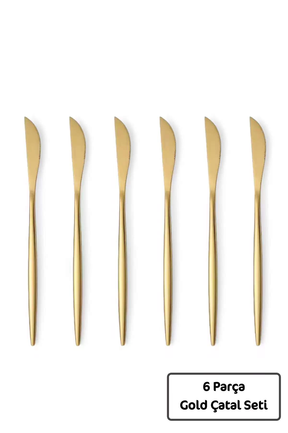 Lüx 6 Parça Gold Bıçak Seti Paslanmaz Çelik Çeyiz Bıçak Takımı Parlak Pürüzsüz Gold Series