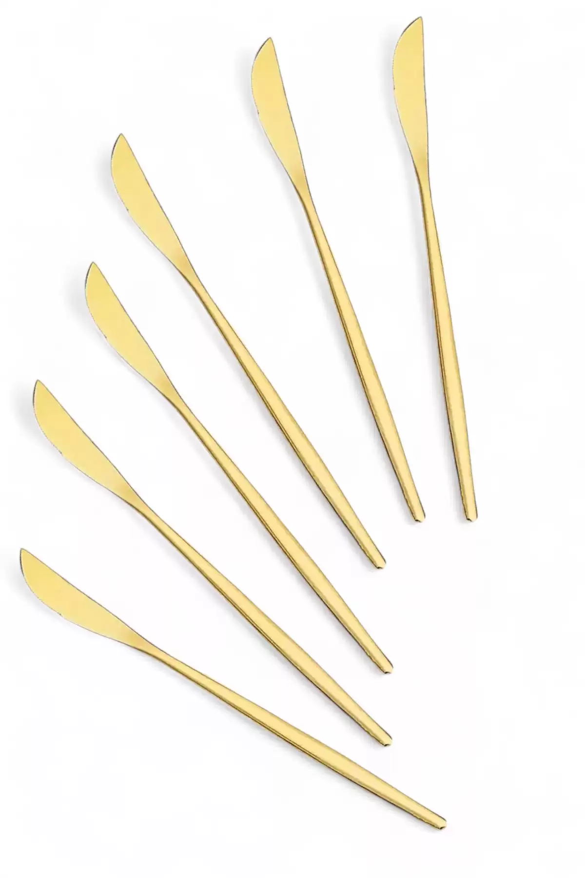 Lüx 6 Parça Gold Bıçak Seti Paslanmaz Çelik Çeyiz Bıçak Takımı Parlak Pürüzsüz Gold Series
