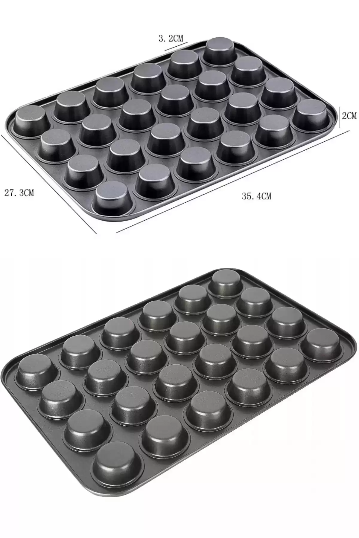 2li Muffin Kalıbı 24lü Mini Cupcake Fırın Kapsülü Kek Browni Kekstra Kurabiye Kalıbı Baking Pan