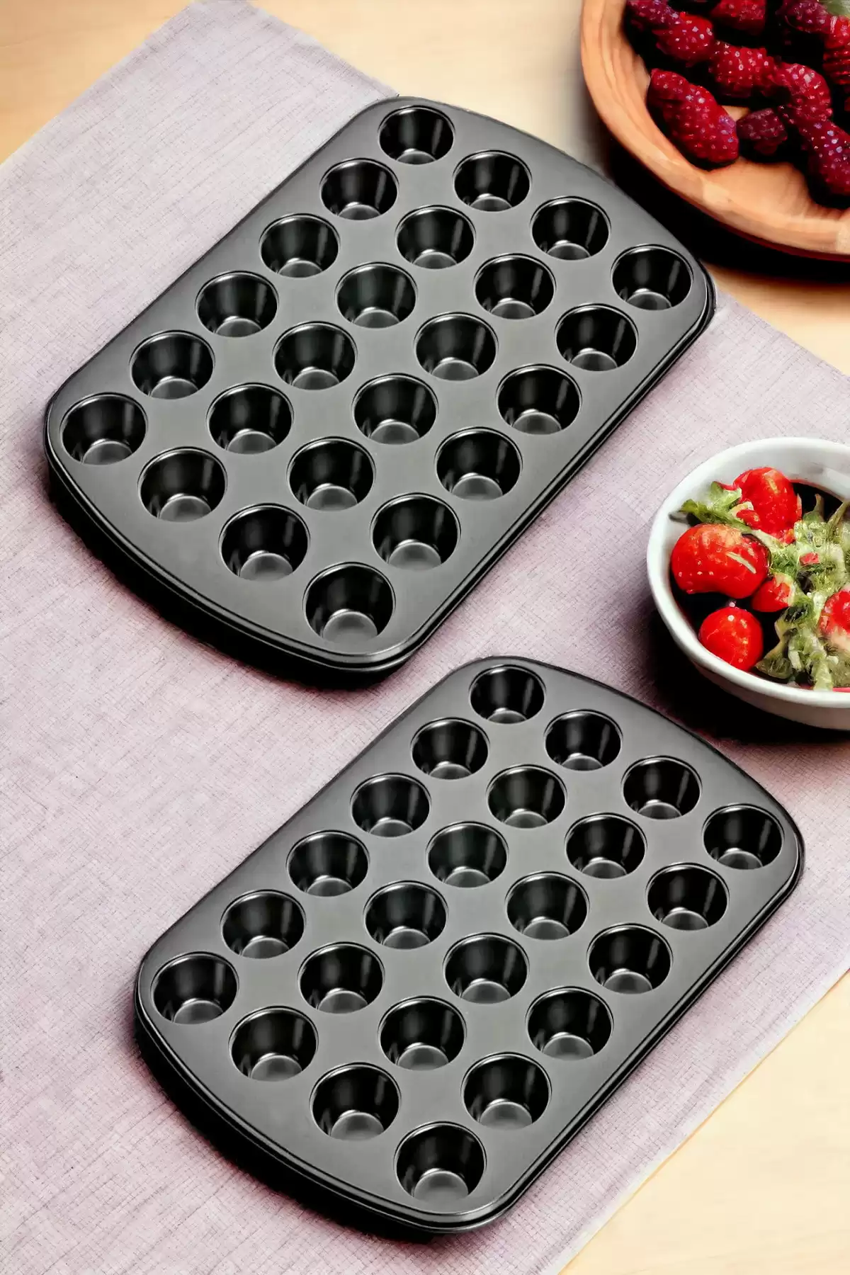 2li Muffin Kalıbı 24lü Mini Cupcake Fırın Kapsülü Kek Browni Kekstra Kurabiye Kalıbı Baking Pan