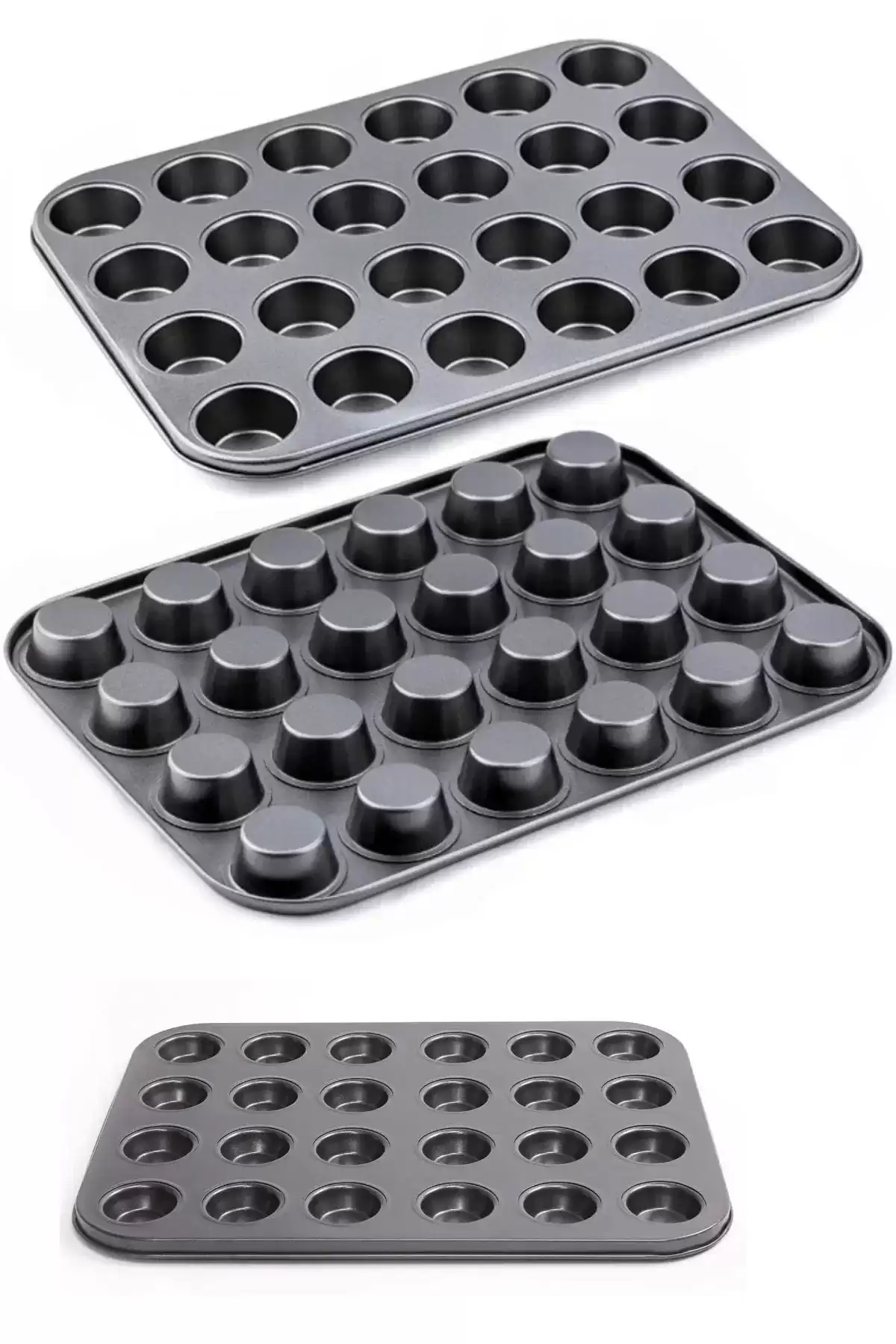2li Muffin Kalıbı 24lü Mini Cupcake Fırın Kapsülü Kek Browni Kekstra Kurabiye Kalıbı Baking Pan