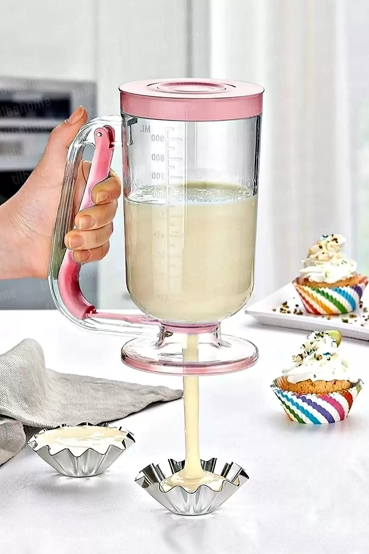 Pankek Dağıtıcı Hamur Porsiyonlayıcı Muffin Pankek Şekillendirici Krema Puding Ölçekli Dökme Aracı