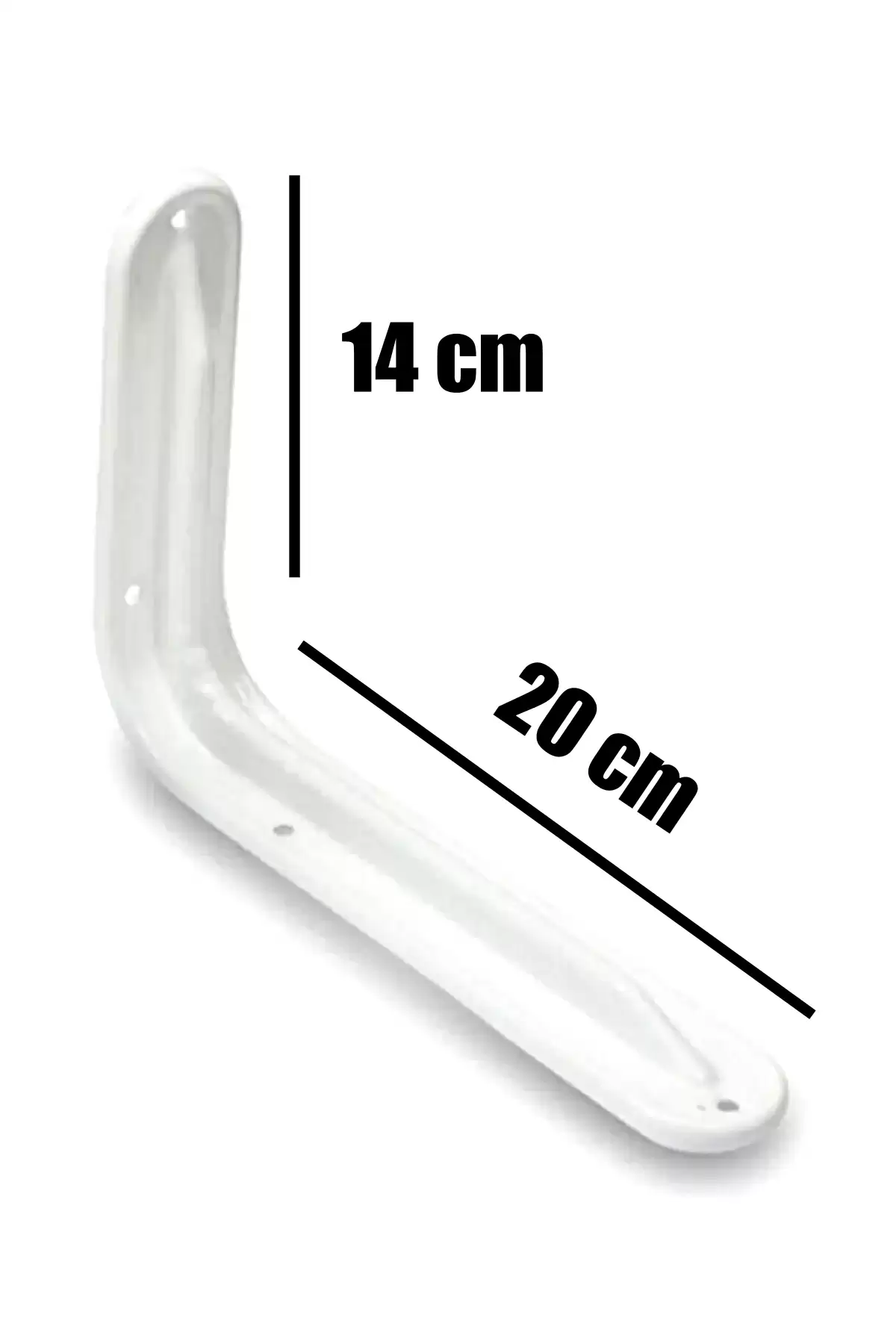 Raf Altı Ayak Raf Tutucu L Demir 20 X 14 Cm Beyaz Montaj Aparatı (2 Adet)