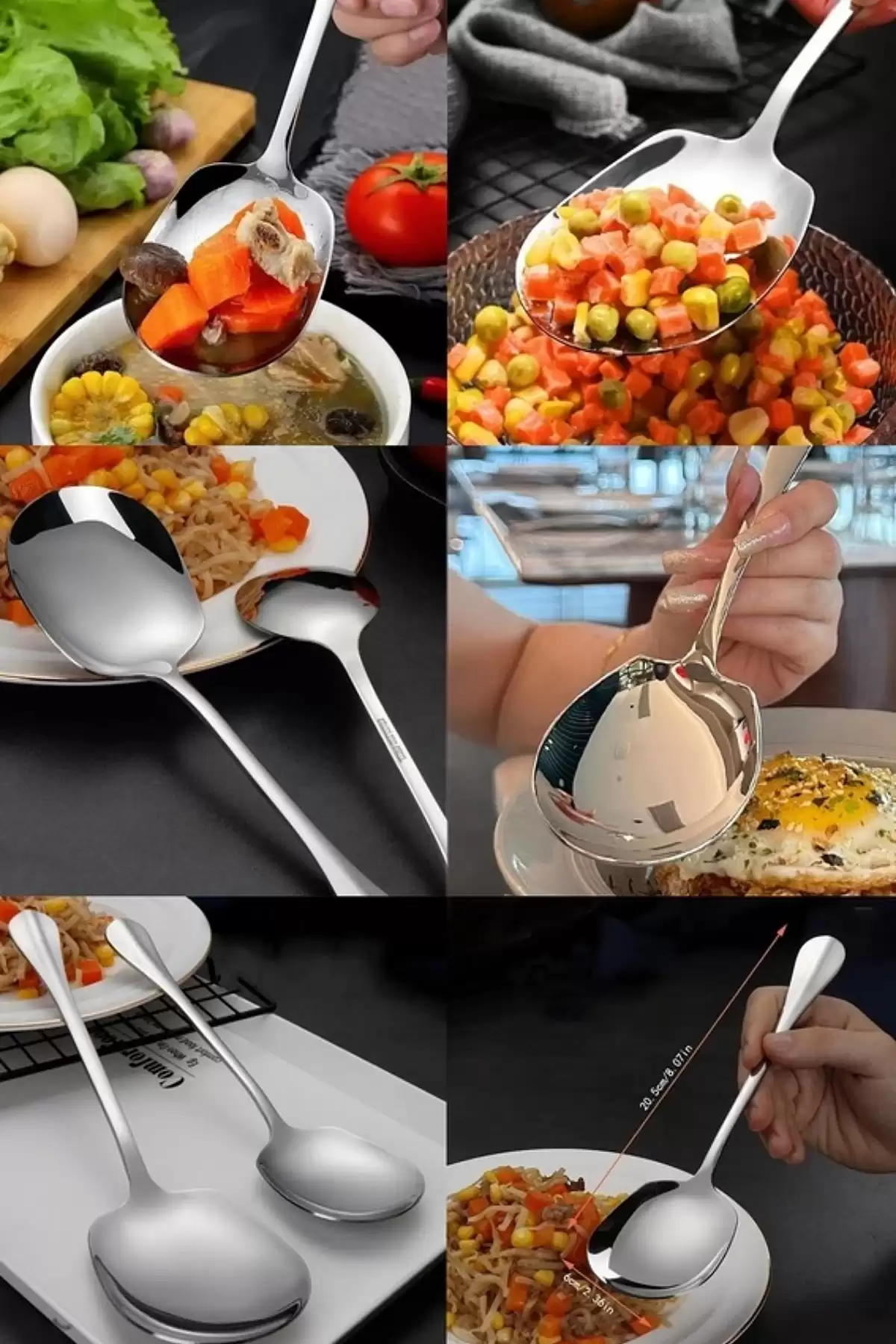Servis Kaşığı Paslanmaz Çelik Lüx Salata Börek Pasta Fırın Tavuk Patates Servis Kaşığı