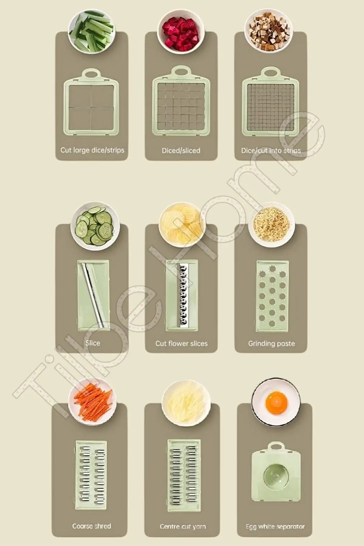 Vegetable Cutter Pro Rende Sebze Doğrayıcı Dilimleyici Hazneli Soğan Küp Kesici Dicer Rende Seti