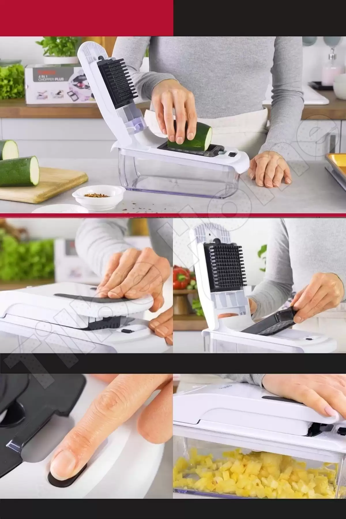 Vegetable Chopper Pro Küp Rende Hazneli Sebze Doğrayıcı Dicer Dilimleyici Spiral Kesici Mutfak Seti
