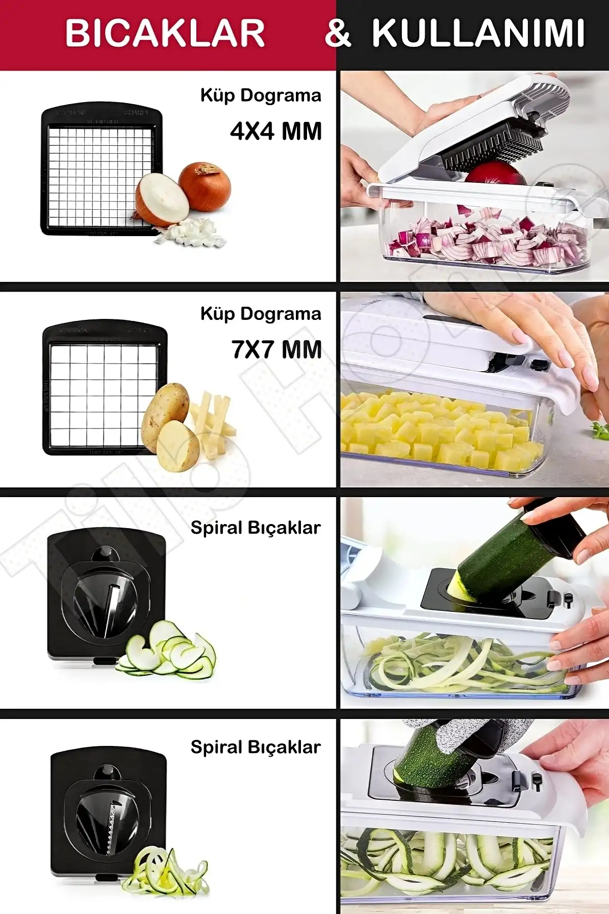 Vegetable Chopper Pro Küp Rende Hazneli Sebze Doğrayıcı Dicer Dilimleyici Spiral Kesici Mutfak Seti