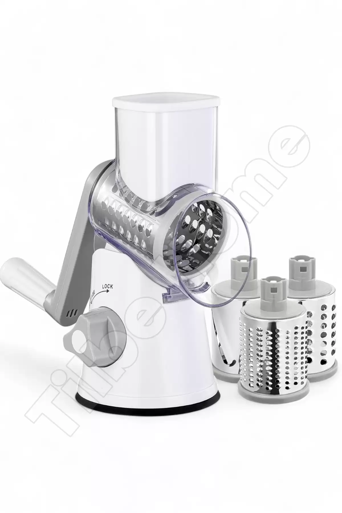 Vegetable Grinder Eko Kollu Rende Öğütücü Dilimleyici 3 Çelik Bıçaklı Sebze Doğrayıcı Mutfak Robotu