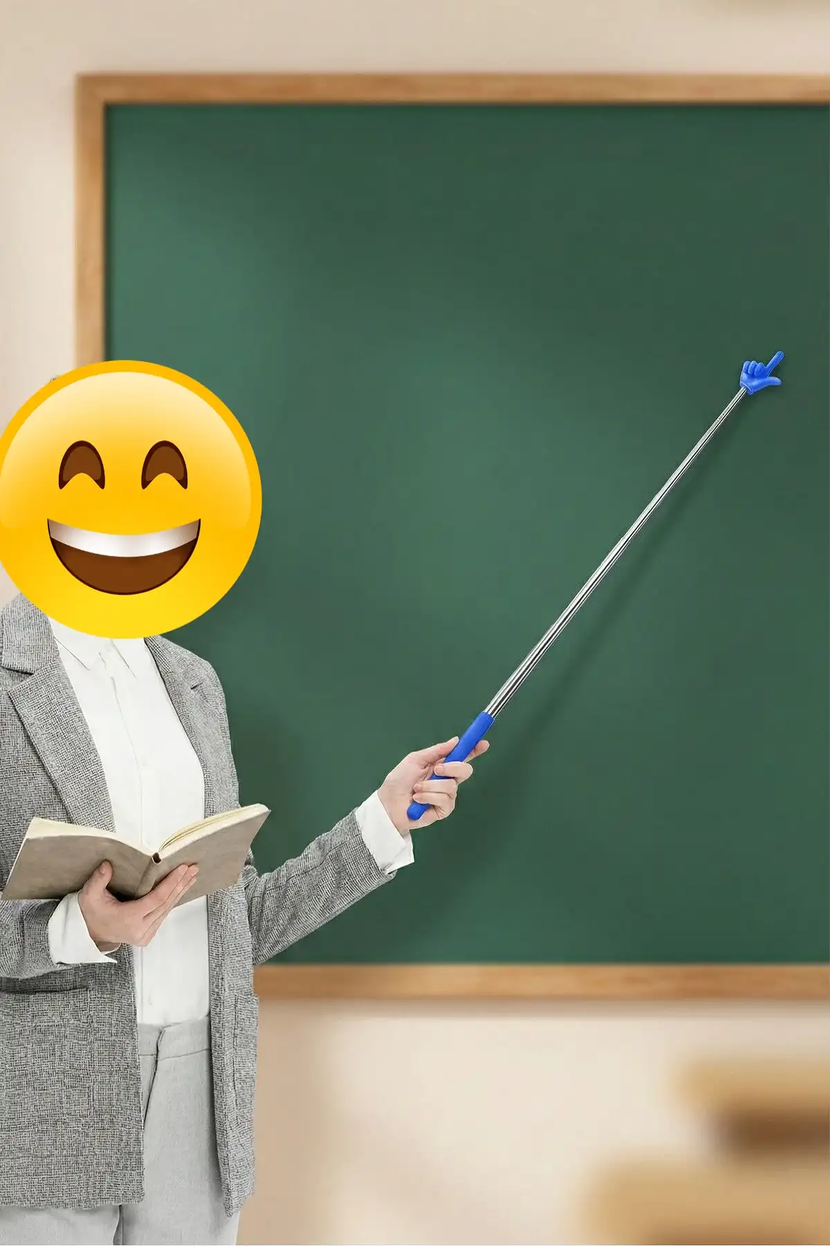 Portatif Uzayabilir Parmak Şeklinde Sevimli Öğretmen İşaret Tahta Çubuğu Teleskopik Çubuk 20cm 67cm