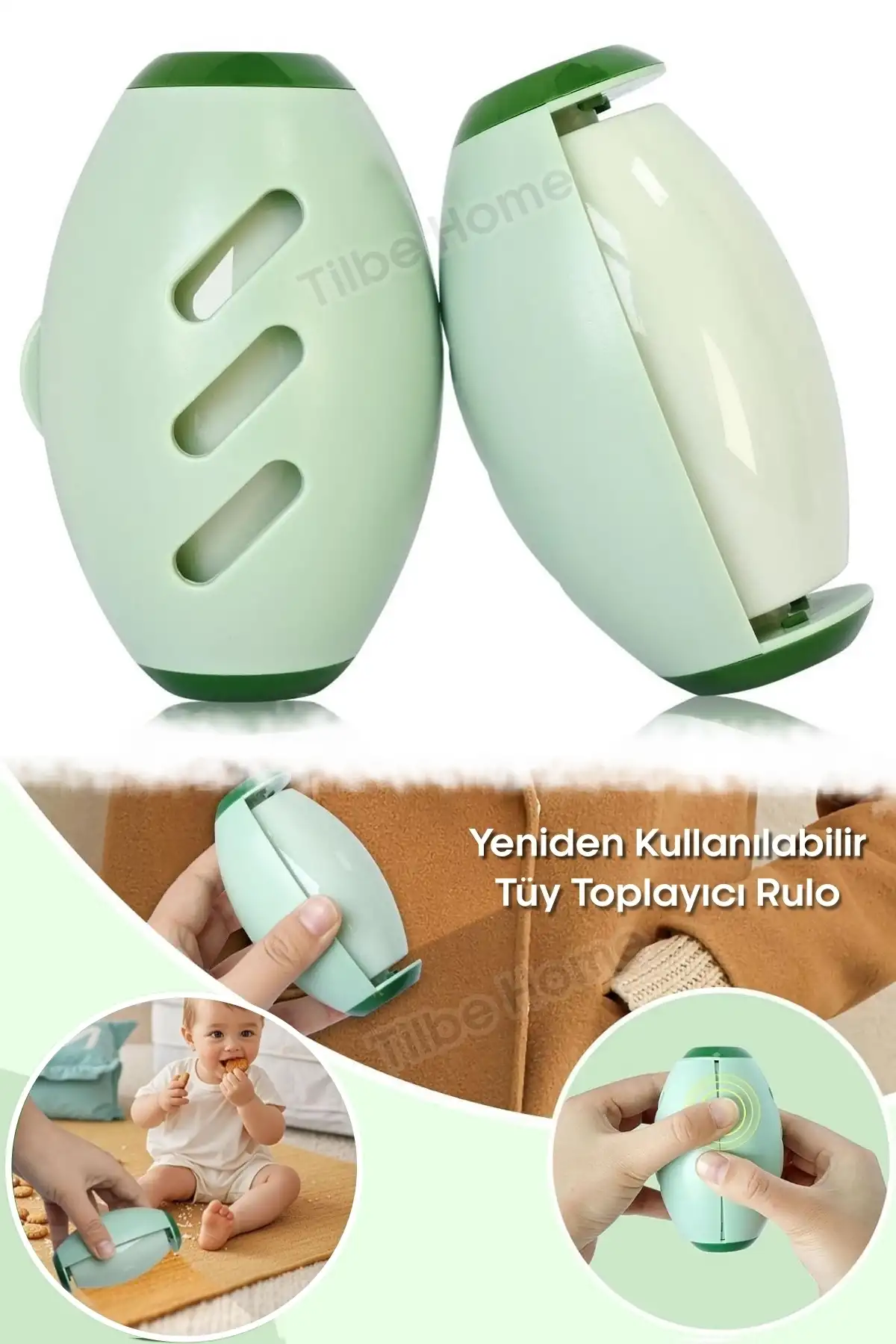 Yıkanabilir Tüy Toplayıcı Rulo Mini Taşınabilir Kedi Köpek Evcil Hayvan Tüy Temizleyici Giysi