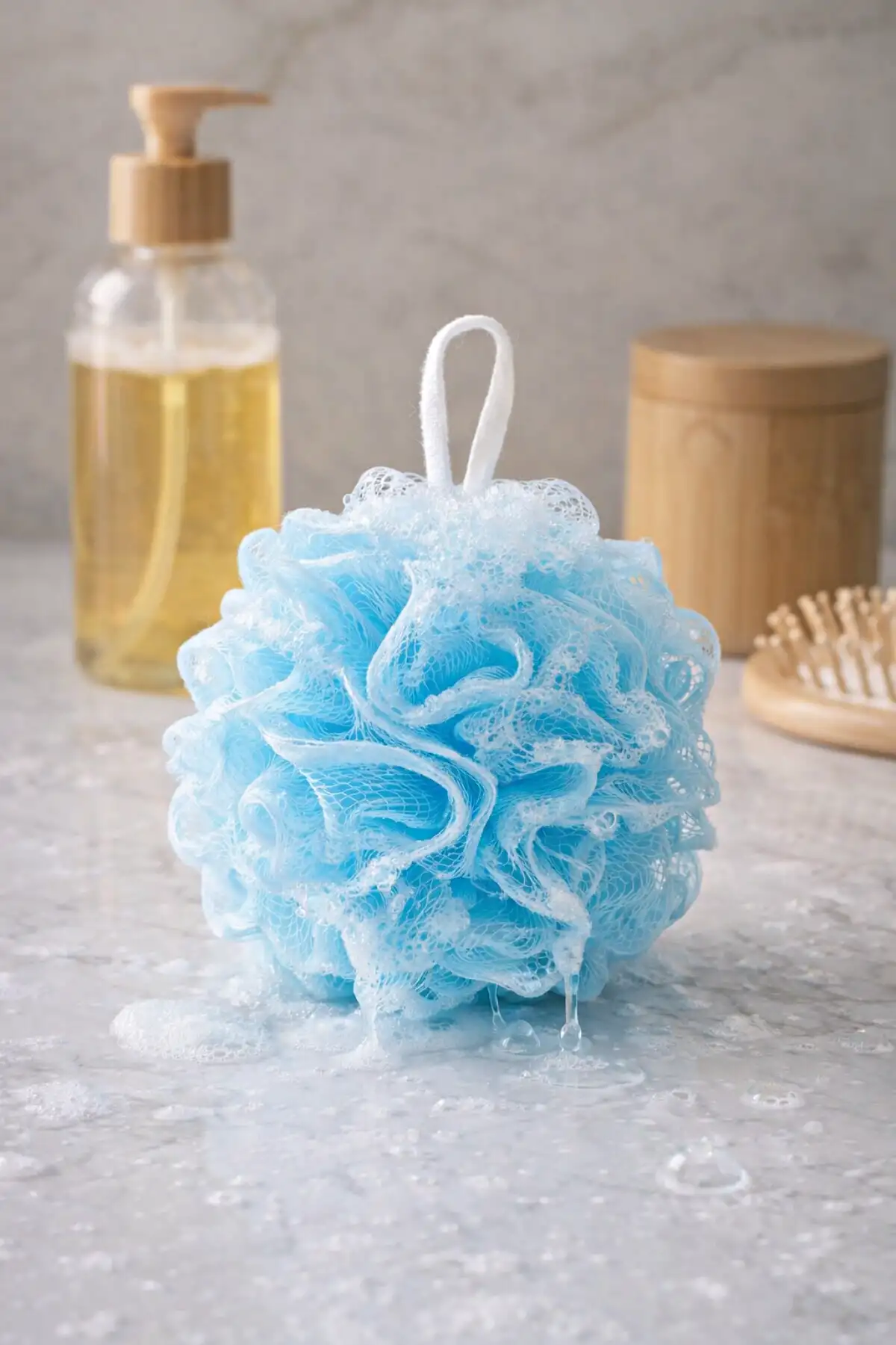 Renkli Banyo Duş Lifi Kesesi Pufidik Kir Çıkarıcı Masaj Filesi Yumuşak Dokulu Köpük Artırıcı