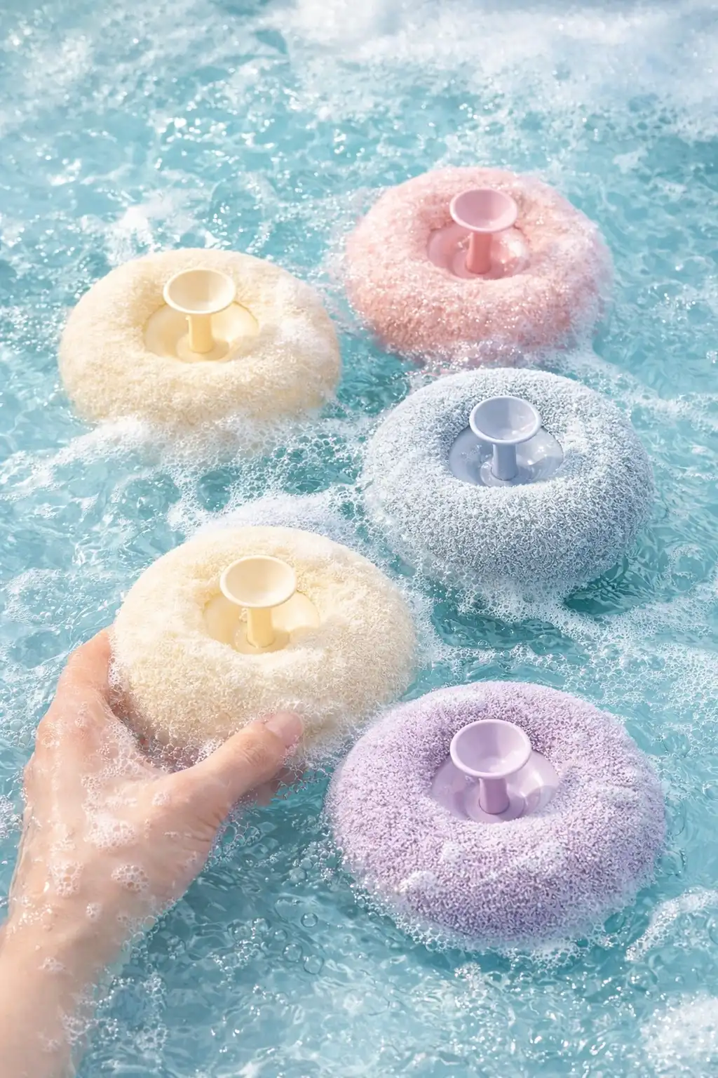 Vantuzlu Banyo Lifi Vücut Kesesi - Hızlı Köpüren Yumuşak Banyo Süngeri ve Masaj Fırçası