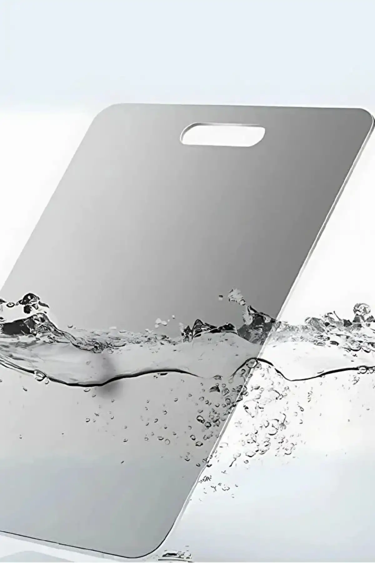 Orta Boy Paslanmaz Çelik Kesme Panosu 20x30cm Suya Dayanıklı Tezgah Koruyucu Çelik Kesim Tahtası