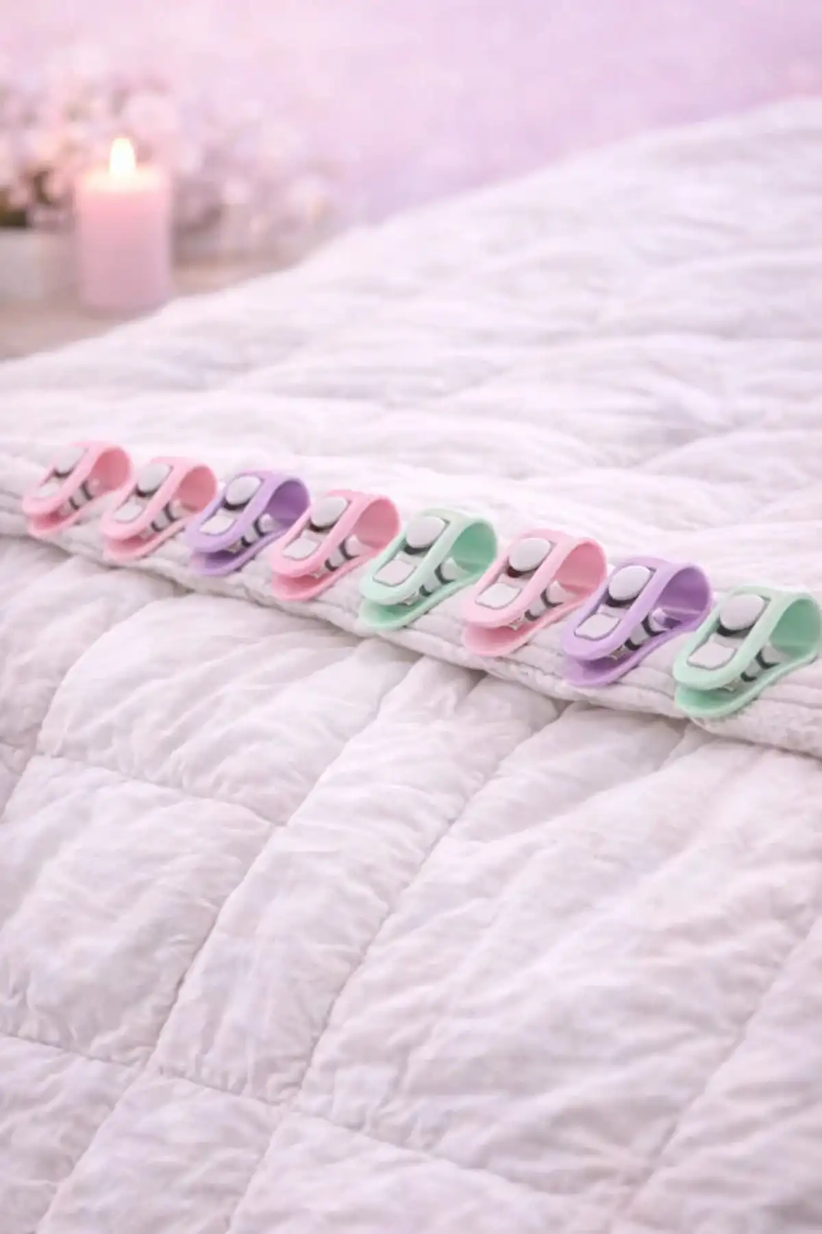 Yorgan Nevresim Sabitleme Çarşaf Perde Tül Sabitleyici Tutucu Organizer Klips Tutucu Aparat