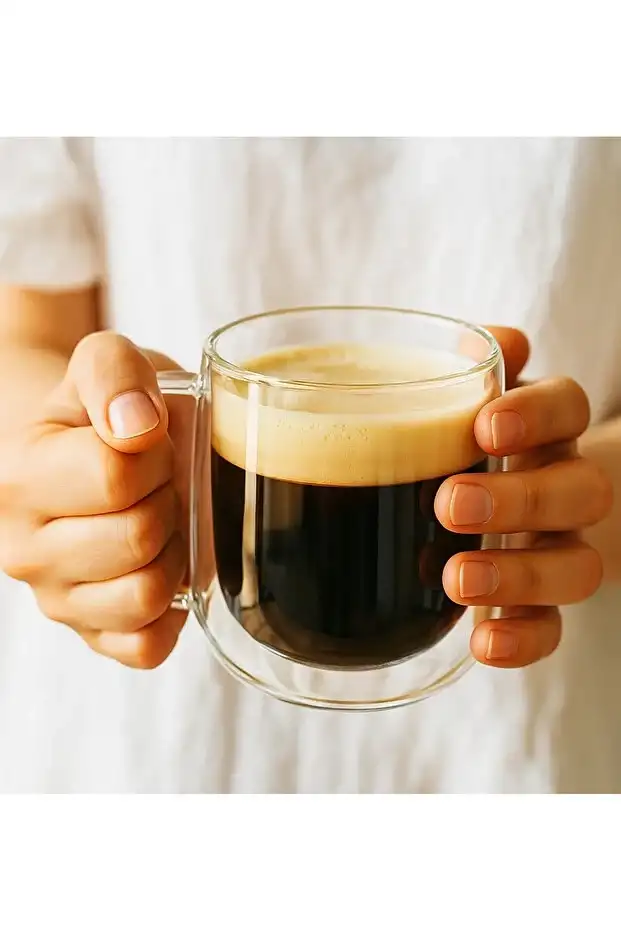 2’li Çift Cidarlı Cam Kupa 250 ml Isıyı Koruyan Kahve Çay Fincanı Kulplu Espresso Cam Bardak