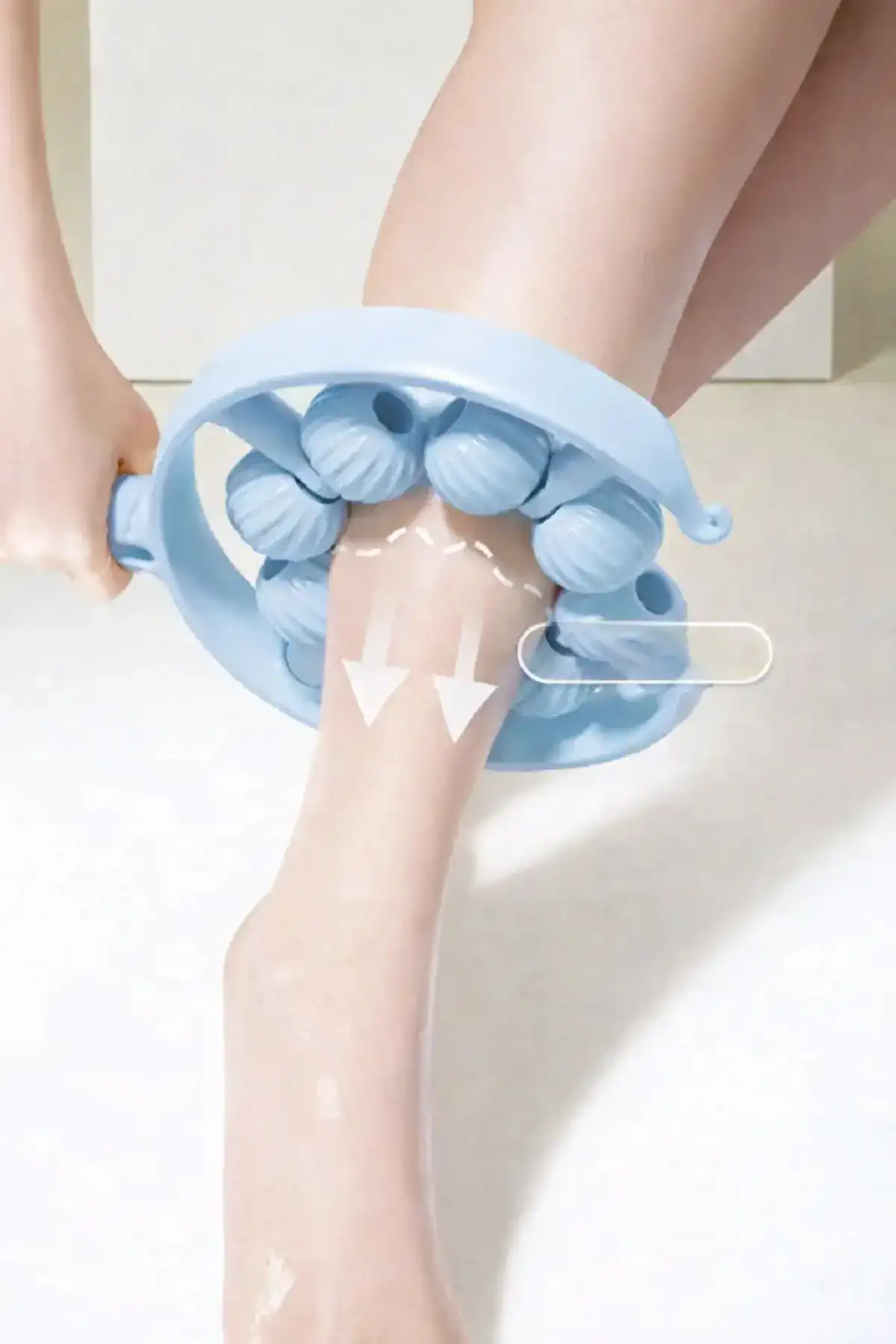 Kas Gevşetici Masaj Aleti 9 Tekerlekli Lenf Drenaj Rulosu El Tipi Ayarlanabilir Bacak Kol Gevşetici