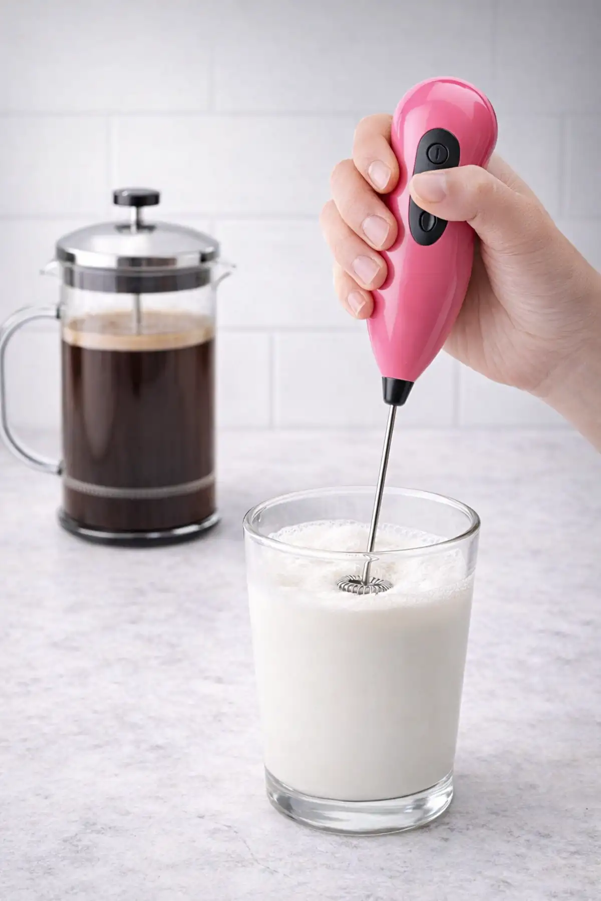 Kahve ve Süt Köpürtücü Mini Çırpıcı Paslanmaz Çelik El Mikseri Latte Cappuccino Krema Köpürtücü