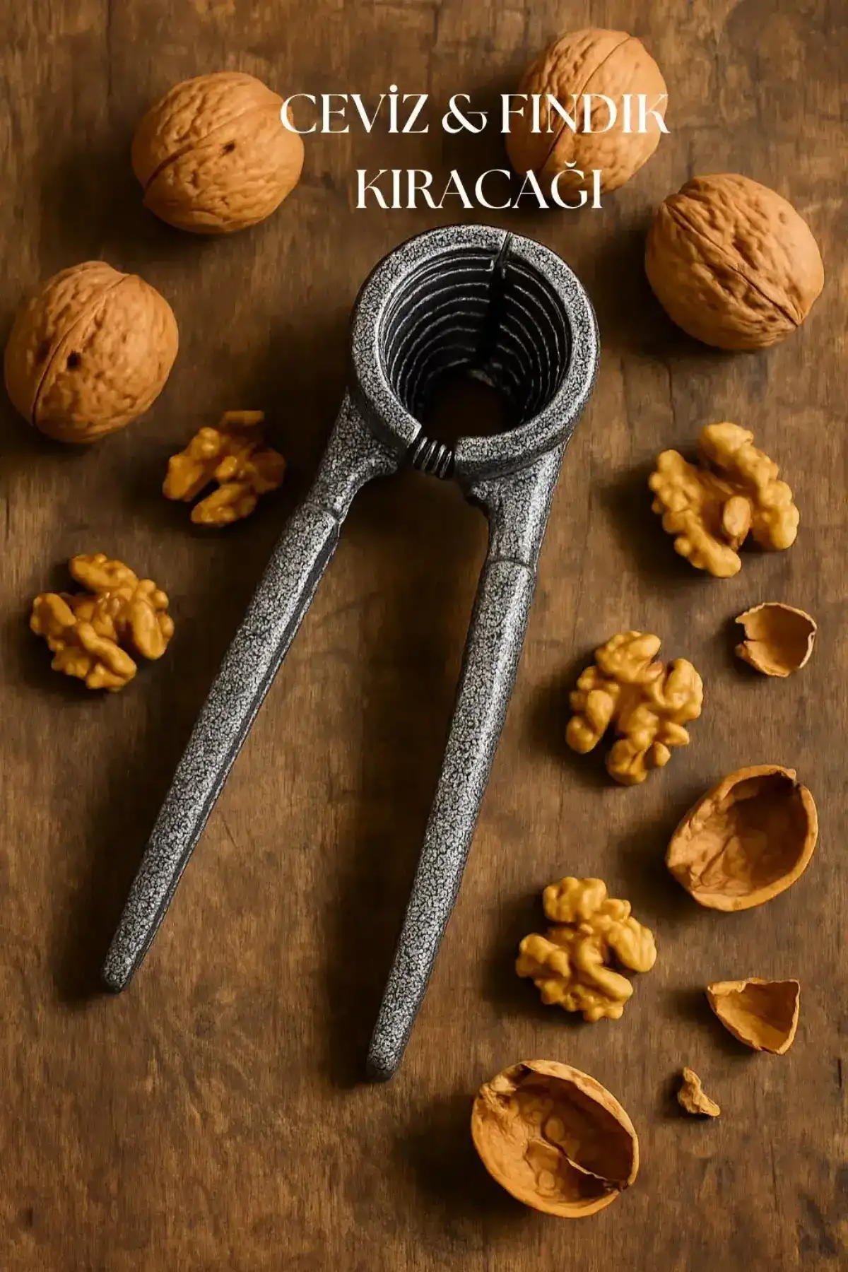 Büyük Boy Döküm Ceviz Kıracağı Dayanıklı Kıracak Ergonomik Saplı Badem Fındık Ceviz Kırma Aleti