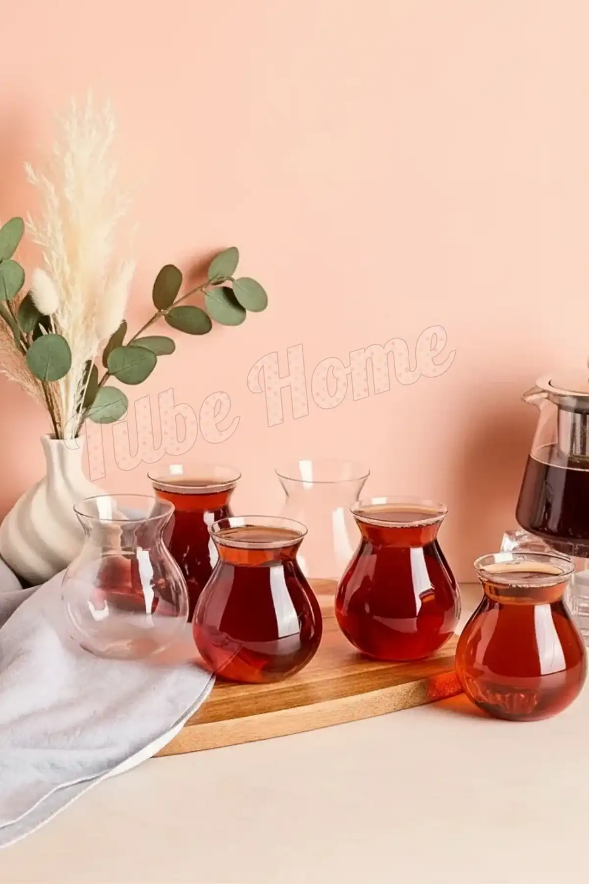 6’lı Royal Keyfi Ala Borosilikat Cam Çay Bardağı Seti Isıya Dayanıklı, Şık ve Modern Tasarım