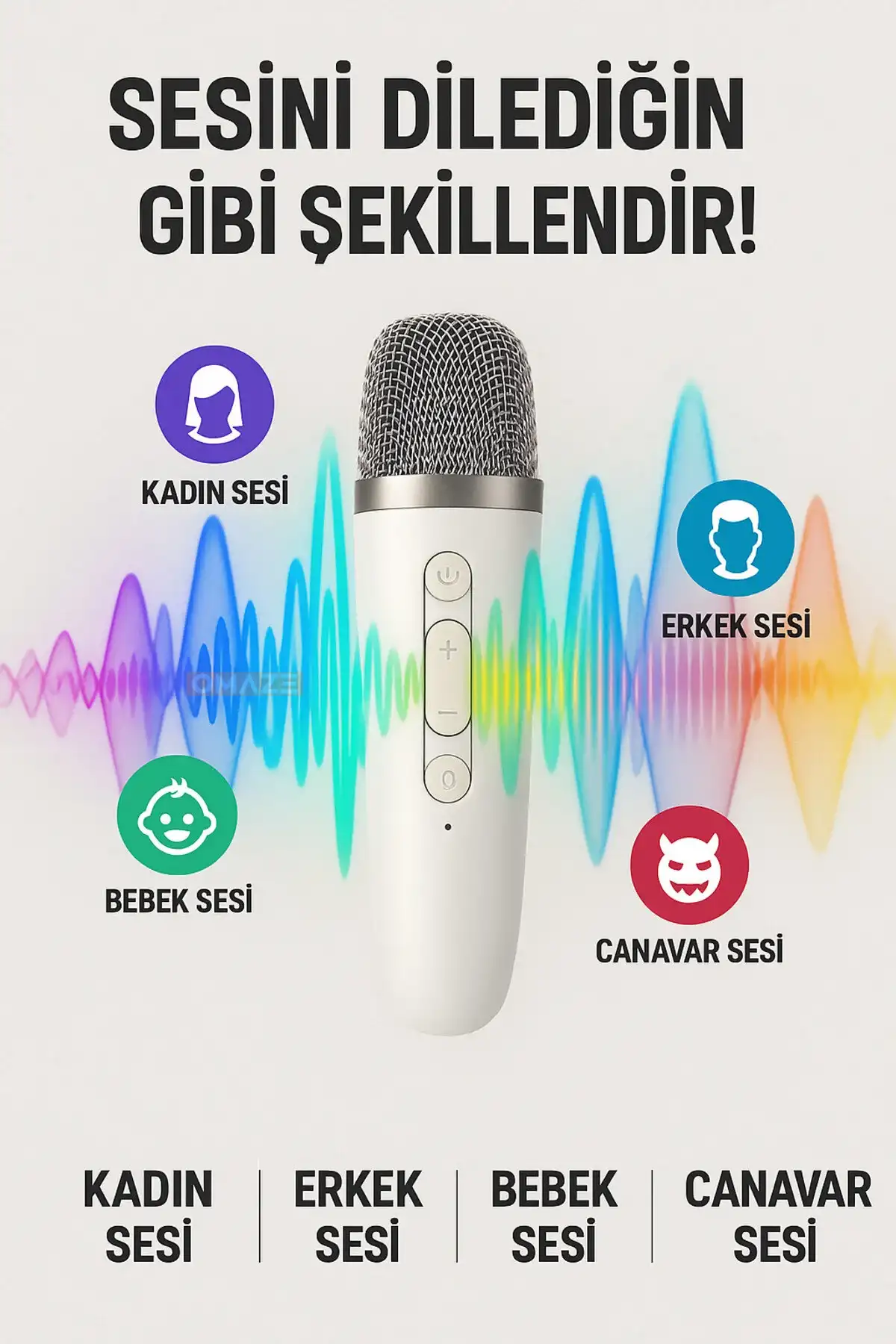 Kablosuz Bluetooth Hoparlör ve Karaoke 2 Mikrofon 5 Ses Efekti RGB HD Ses Bombası USB SD FM Radyo