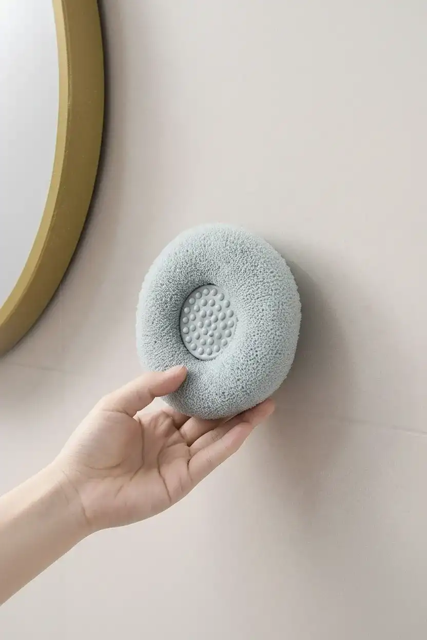 Vantuzlu Banyo Lifi Vücut Kesesi - Hızlı Köpüren Yumuşak Banyo Süngeri ve Masaj Fırçası