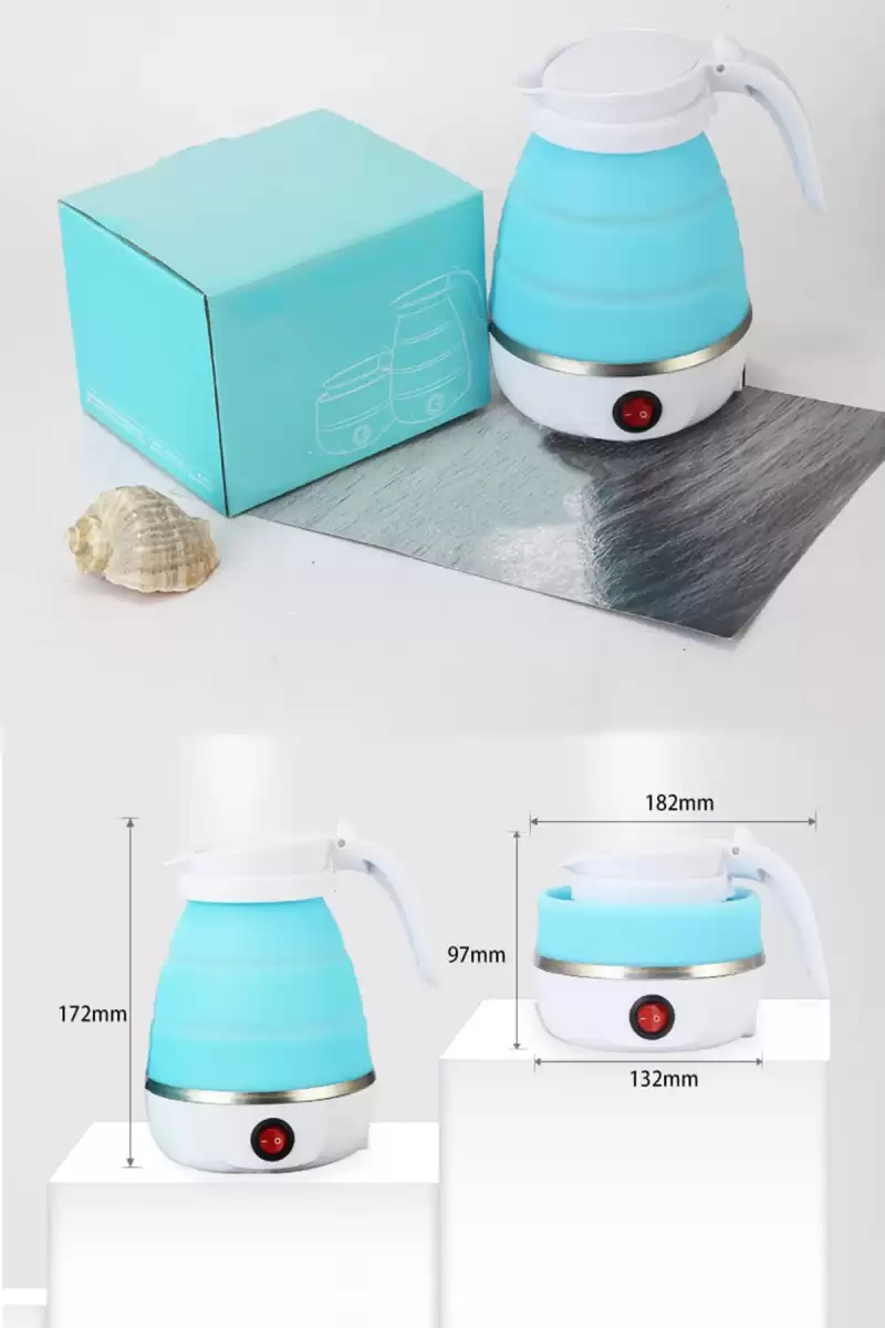Katlanabilir Silikonlu Elektrikli Su Isıtıcısı Kamp Piknik Su Isıtıcı Taşınabilir Mini Kettle