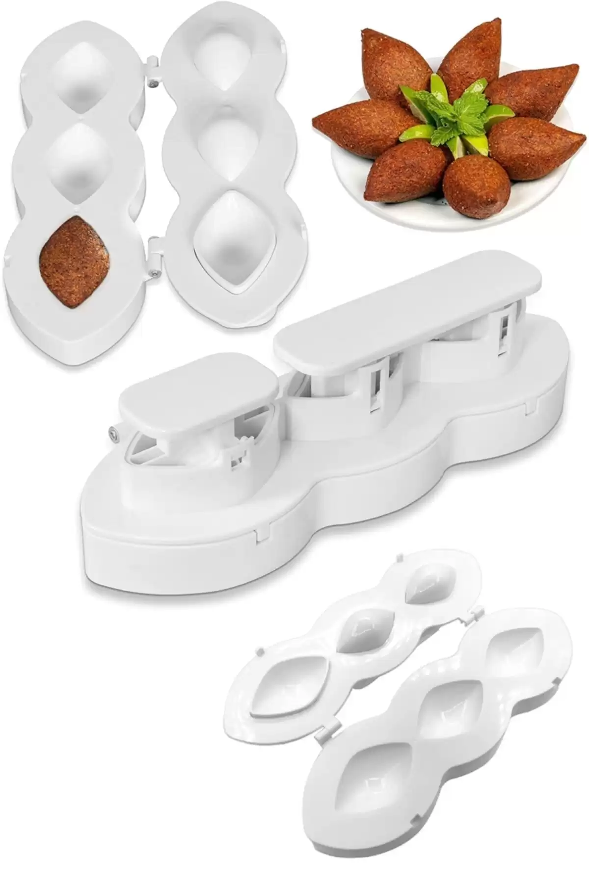 İçli Köfte Kalıbı Basmalı Pratik Express Kibbeh Maker İçli Köfte Aparatı Beyaz Köfte Yapma Aleti
