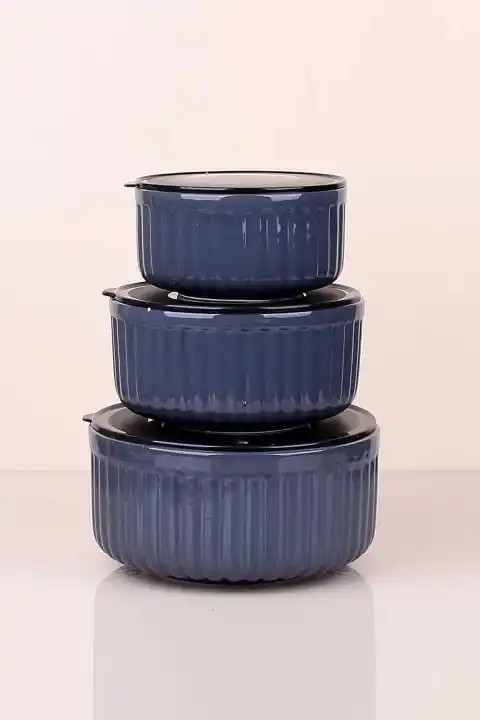 3 lü Seramik Saklama Kabı Beyaz Siyah Mermer Desenli Pratik Mutfak Vakumlu Kapak Saklama Kabı Seti