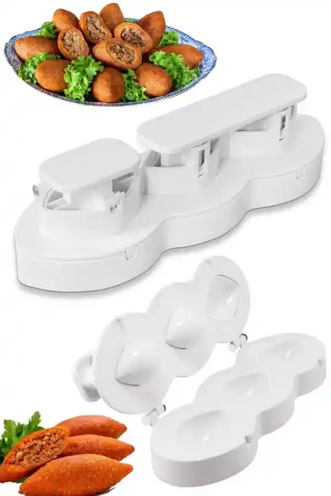 İçli Köfte Kalıbı Basmalı Pratik Express Kibbeh Maker İçli Köfte Aparatı Beyaz Köfte Yapma Aleti