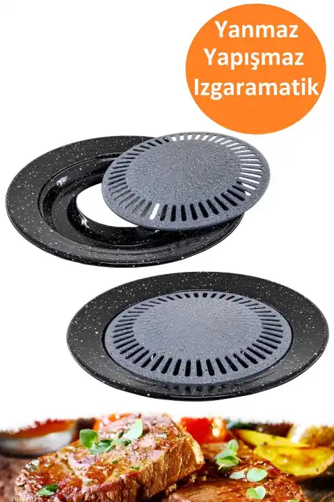 Ocak Üstü Grill Su Hazneli Kokusuz Dumansız Izgara Barbekü Hızlı Pratik Yanmaz Yapışmaz Izgaramatik